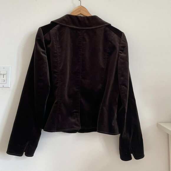 Vintage Velvet Peacoat Jacket Peter Pan Sleeve - Picture 9 of 10